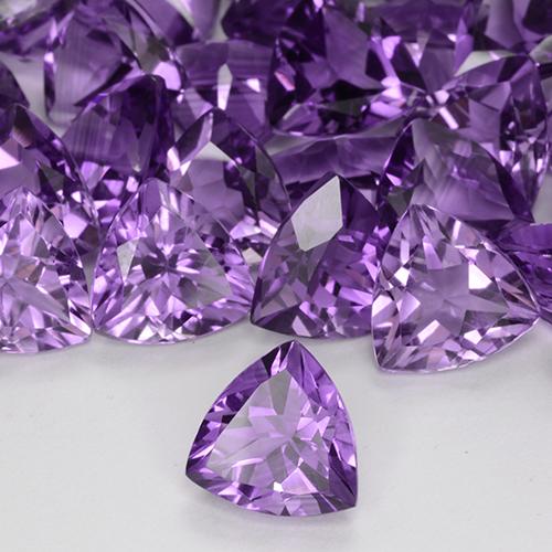 Amatista violeta rosáceo oscuro natural de 2,12 ct, trillón, VVS-VS