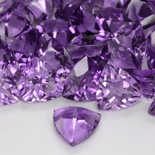 Amatista violeta rosáceo oscuro natural de 2,12 ct, trillón, VVS-VS