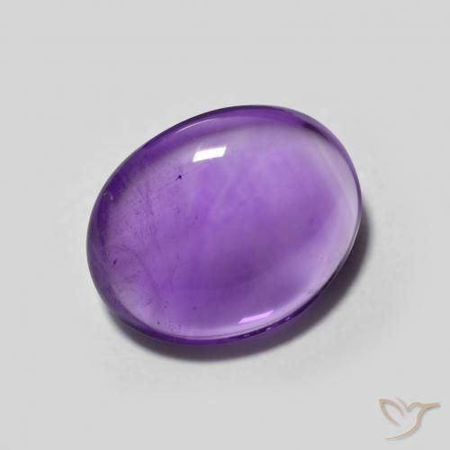 Amatista Violeta oscuro natural de 2.93 ct, Ovalada, Transparente
