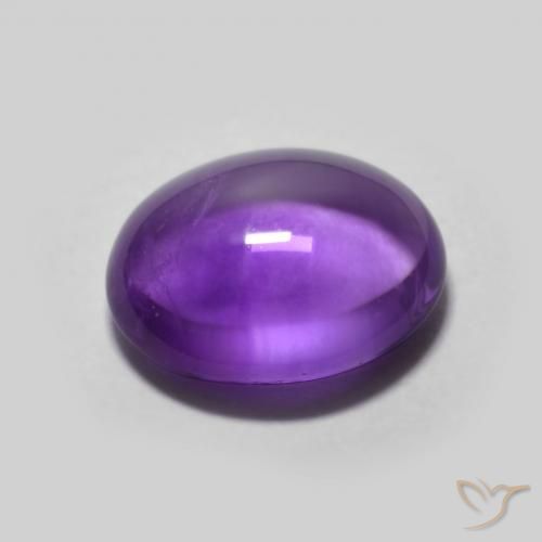 Amatista Violeta oscuro natural de 2.93 ct, Ovalada, Transparente
