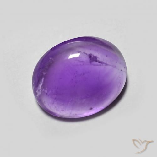 Amatista Violeta oscuro natural de 3.21 ct, Ovalada, Transparente