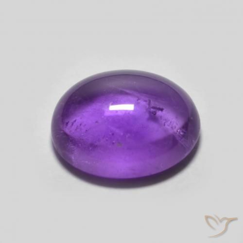 Amatista Violeta oscuro natural de 3.21 ct, Ovalada, Transparente