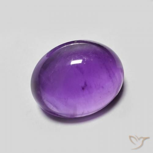 Amatista Violeta intenso natural de 3.69 ct, Ovalada, Transparente