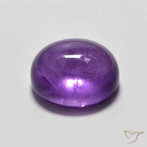 Amatista Violeta intenso natural de 3.69 ct, Ovalada, Transparente