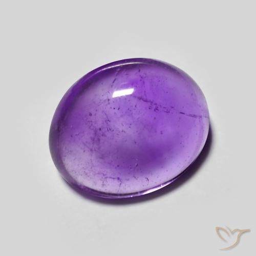 Amatista Violeta oscuro natural de 3.99 ct, Ovalada, Transparente