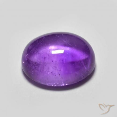 Amatista Violeta oscuro natural de 3.99 ct, Ovalada, Transparente