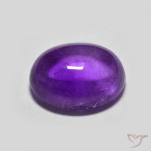 Amatista Violeta intenso natural de 3.46 ct, Ovalada, Transparente