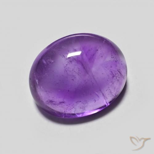 Amatista Violeta oscuro natural de 4.09 ct, Ovalada, Transparente