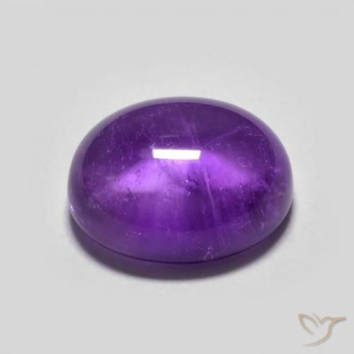 Amatista Violeta oscuro natural de 4.09 ct, Ovalada, Transparente