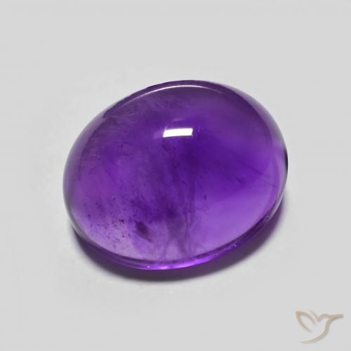 Amatista Violeta vívido natural de 4.17 ct, Ovalada, Transparente