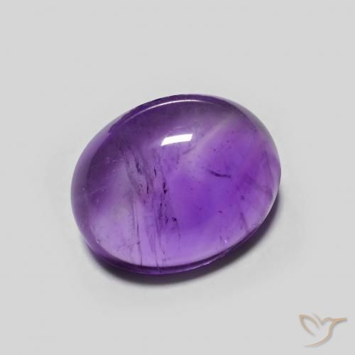 Amatista Violeta oscuro natural de 3.02 ct, Ovalada, Transparente