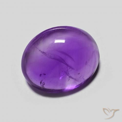 Amatista Violeta oscuro natural de 3.61 ct, Ovalada, Transparente