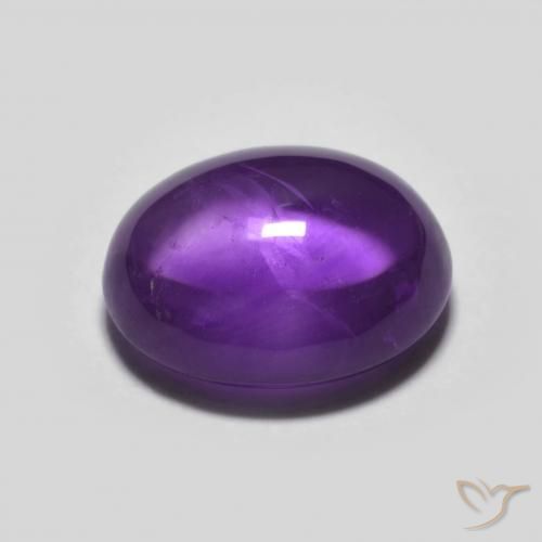 Amatista Violeta oscuro natural de 3.61 ct, Ovalada, Transparente