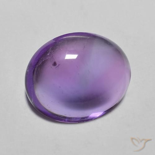 Amatista Violeta rosado natural de 3.46 ct, Ovalada, Transparente
