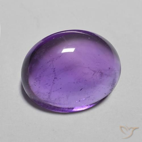 Amatista violeta intenso natural de 3,80 ct, corte óvalo, transparente