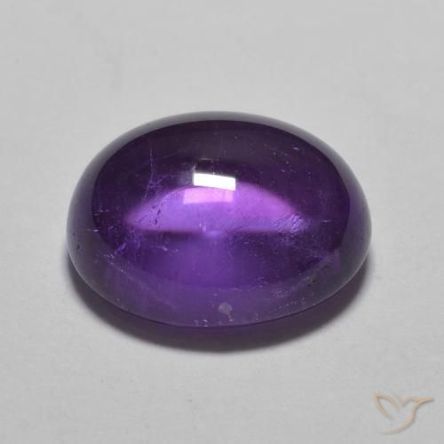 Amatista violeta intenso natural de 3,80 ct, corte óvalo, transparente