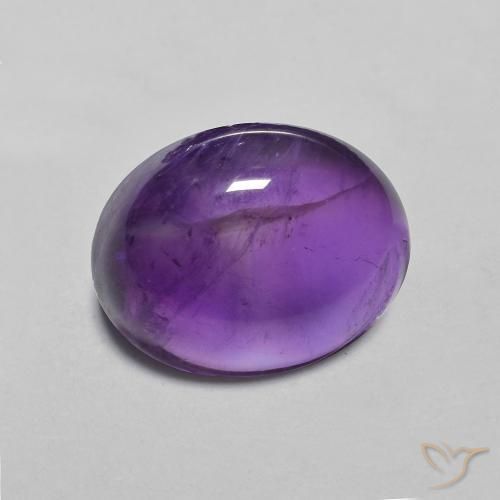 Amatista Violeta intenso natural de 3.19 ct, Ovalada, Transparente
