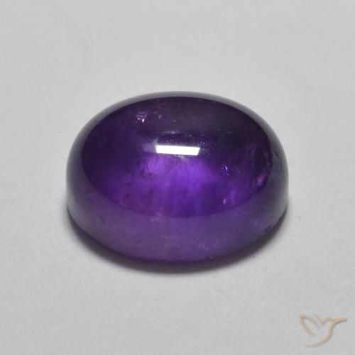 Amatista Violeta intenso natural de 3.19 ct, Ovalada, Transparente