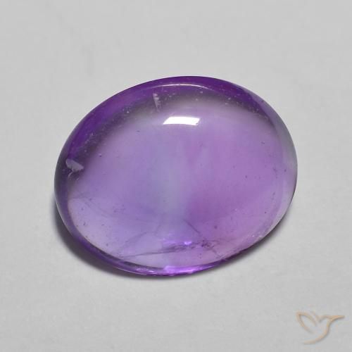 Amatista Violeta vívido natural de 3.16 ct, Ovalada, Transparente