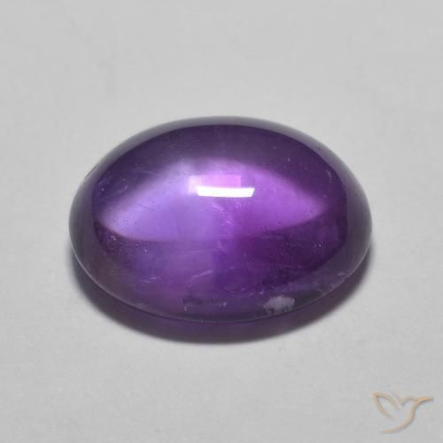 Amatista Violeta vívido natural de 3.16 ct, Ovalada, Transparente