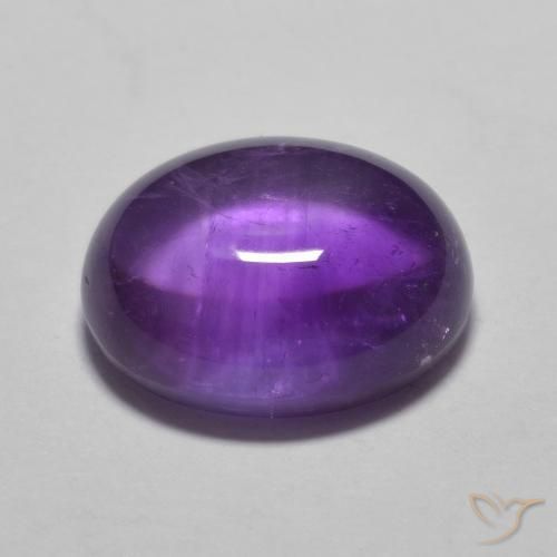 Amatista Violeta vívido natural de 3.71 ct, Ovalada, Transparente