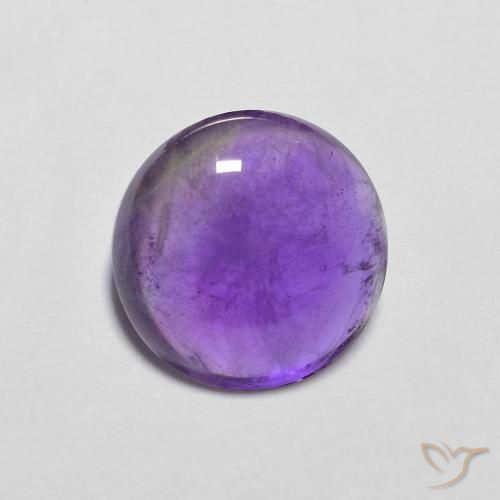 Amatista Violeta medio natural de 3.98 ct, Redondo, Transparente