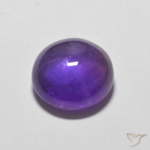 Amatista Violeta medio natural de 3.98 ct, Redondo, Transparente