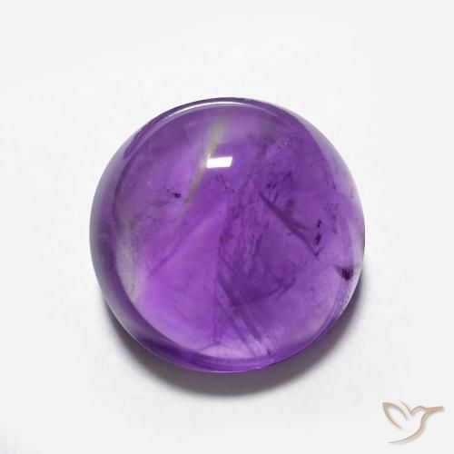 Amatista Violeta vívido natural de 3.67 ct, Redondo, Transparente