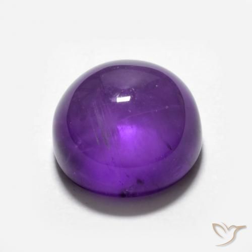 Amatista Violeta vívido natural de 3.67 ct, Redondo, Transparente