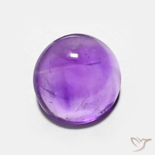 Amatista Violeta intenso natural de 2.60 ct, Corte Redondo, Transparente