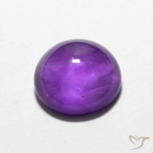 Amatista Violeta intenso natural de 2.60 ct, Corte Redondo, Transparente