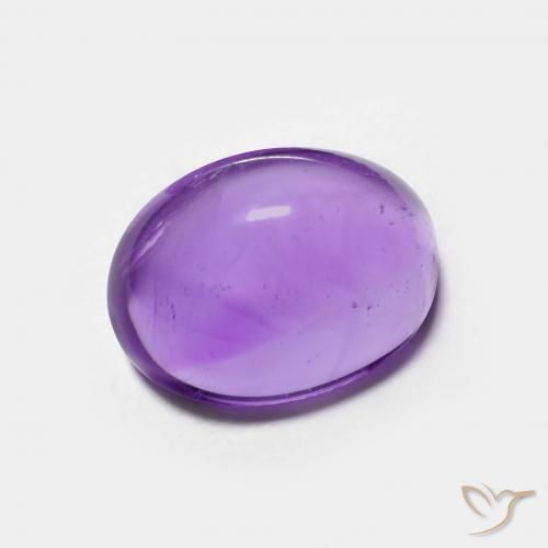 Amatista Violeta medio natural de 3.09 ct, Ovalada, Transparente