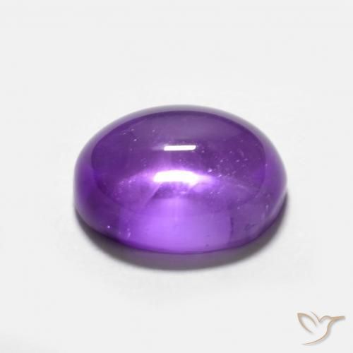 Amatista Violeta medio natural de 3.09 ct, Ovalada, Transparente