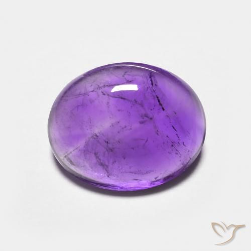 3.64ct Natural Violeta púrpura Amatista, Ovalada, Transparente