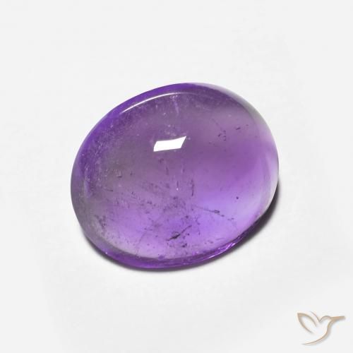 Amatista Violeta púrpura intenso natural de 3.36 ct, Ovalada, Transparente