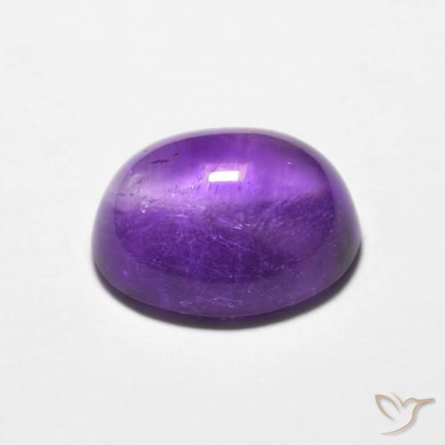 Amatista Violeta púrpura intenso natural de 3.36 ct, Ovalada, Transparente