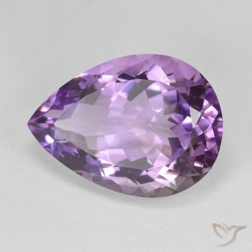 Amatista Violeta rosado medio natural de 11.09 ct, En forma de pera, VVS-VS