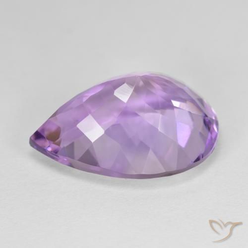 Amatista Violeta rosado medio natural de 11.09 ct, En forma de pera, VVS-VS