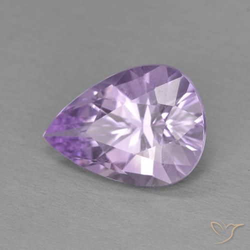 Amatista Violeta medio natural de 3.15 ct, En forma de pera, VVS