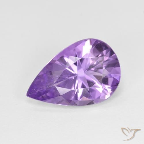 Amatista Violeta medio natural de 3.15 ct, En forma de pera, VVS