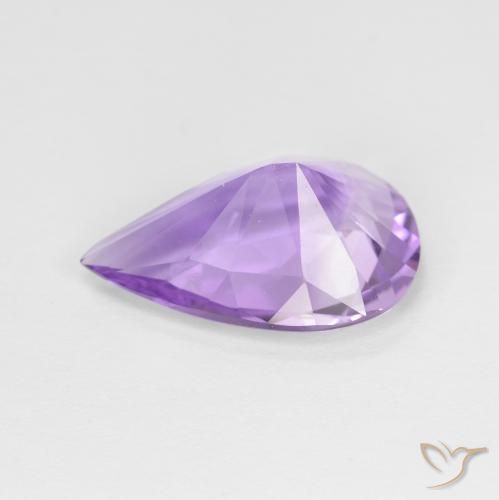 Amatista Violeta medio natural de 3.15 ct, En forma de pera, VVS