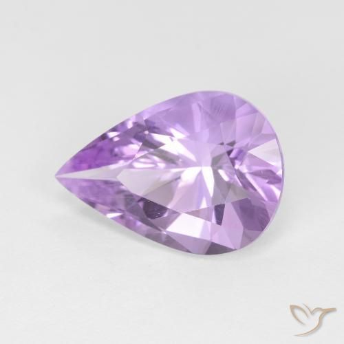 Amatista Violeta medio natural de 3.14 ct, En forma de pera, VVS