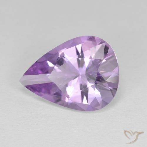 Amatista Violeta medio natural de 3.74 ct, En forma de pera, VVS