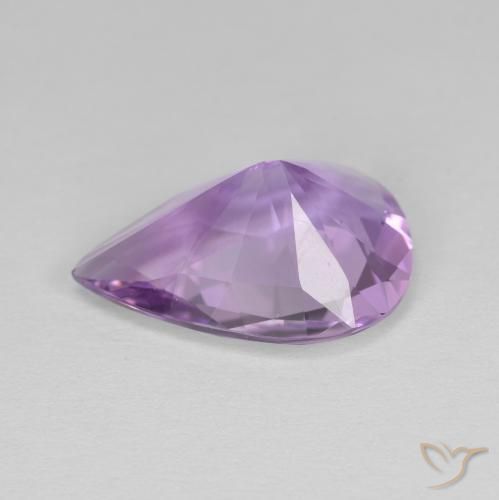 Amatista Violeta medio natural de 3.74 ct, En forma de pera, VVS