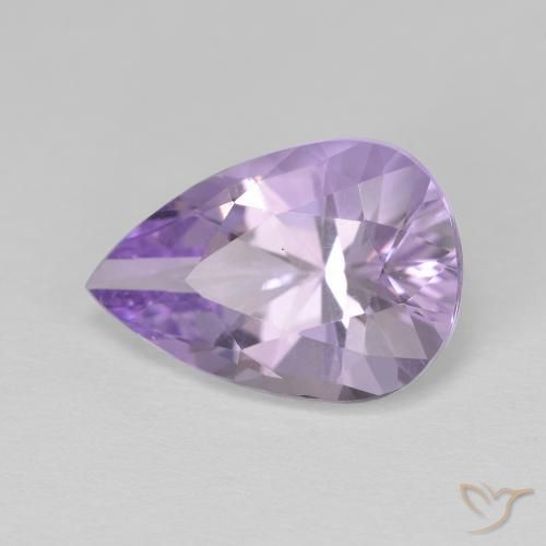 Amatista Violeta rosáceo claro natural de 4.17 ct, En forma de pera, VVS