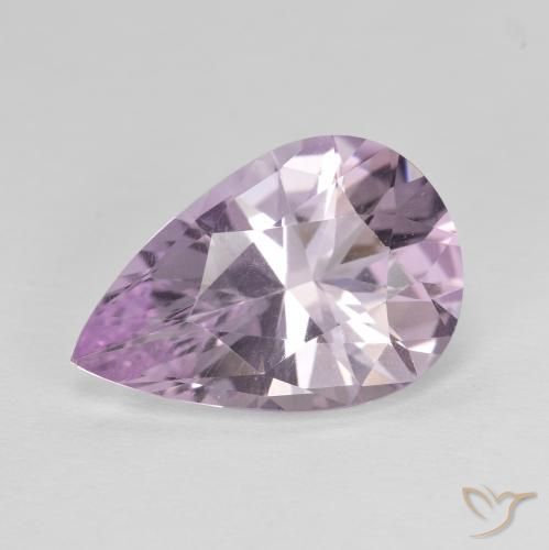 4.15ct Natural Violeta rosáceo muy claro Amatista, En forma de pera, VVS