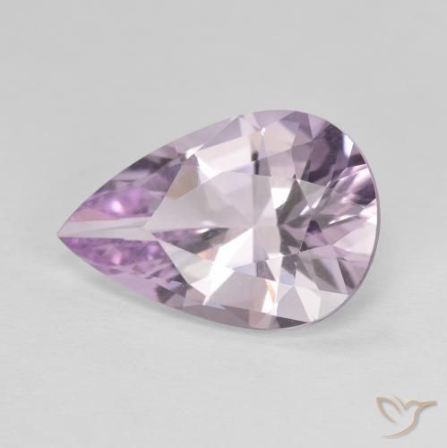 Amatista Violeta rosáceo muy claro natural de 4.15 ct, En forma de pera, VVS