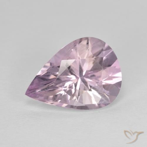 2.64ct Natural Violeta grisáceo claro Amatista, En forma de pera, VVS