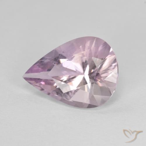 Amatista Violeta grisáceo claro natural de 2.64 ct, En forma de pera, VVS