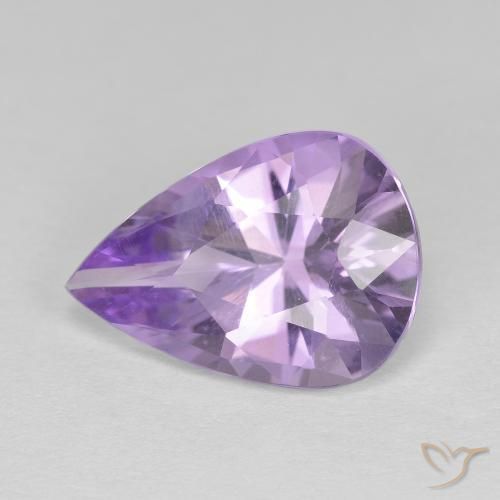 Amatista Medium Light-Violet natural de 3.86 ct, En forma de pera, VVS-VS